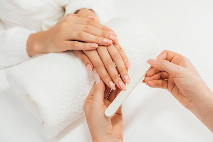 French manicure prepared for online booking at Serene Nails