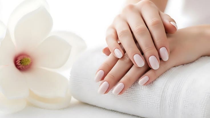 Elegant neutral manicure at Serene Nails